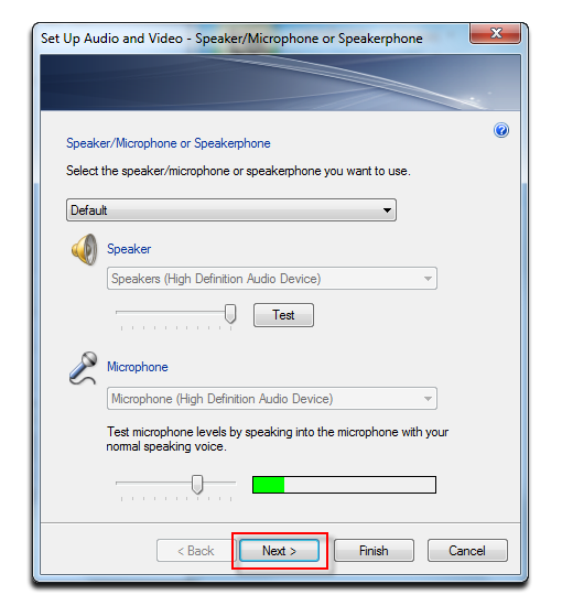 Fig 3: Audio and Video dialog